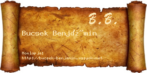 Bucsek Benjámin névjegykártya